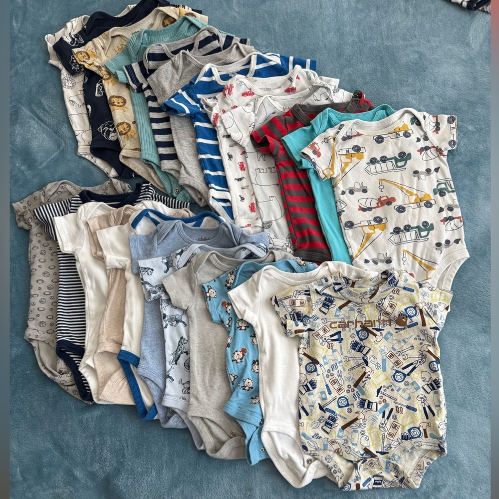 Baby Boy Short Sleeve Bodysuits
